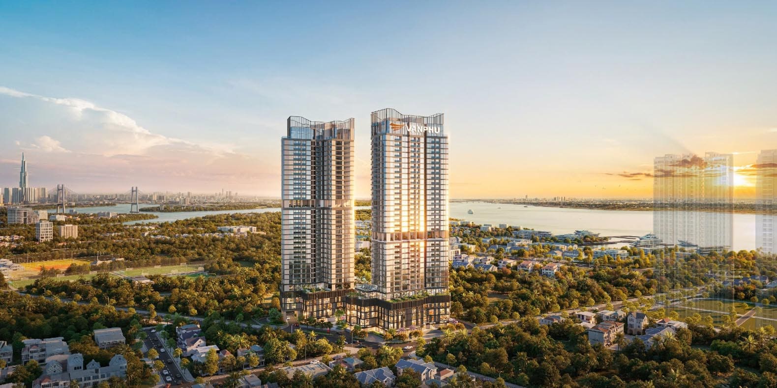 Phối cảnh Vlasta Premier giữa khu dân cư ven sông Quận 7 cũ