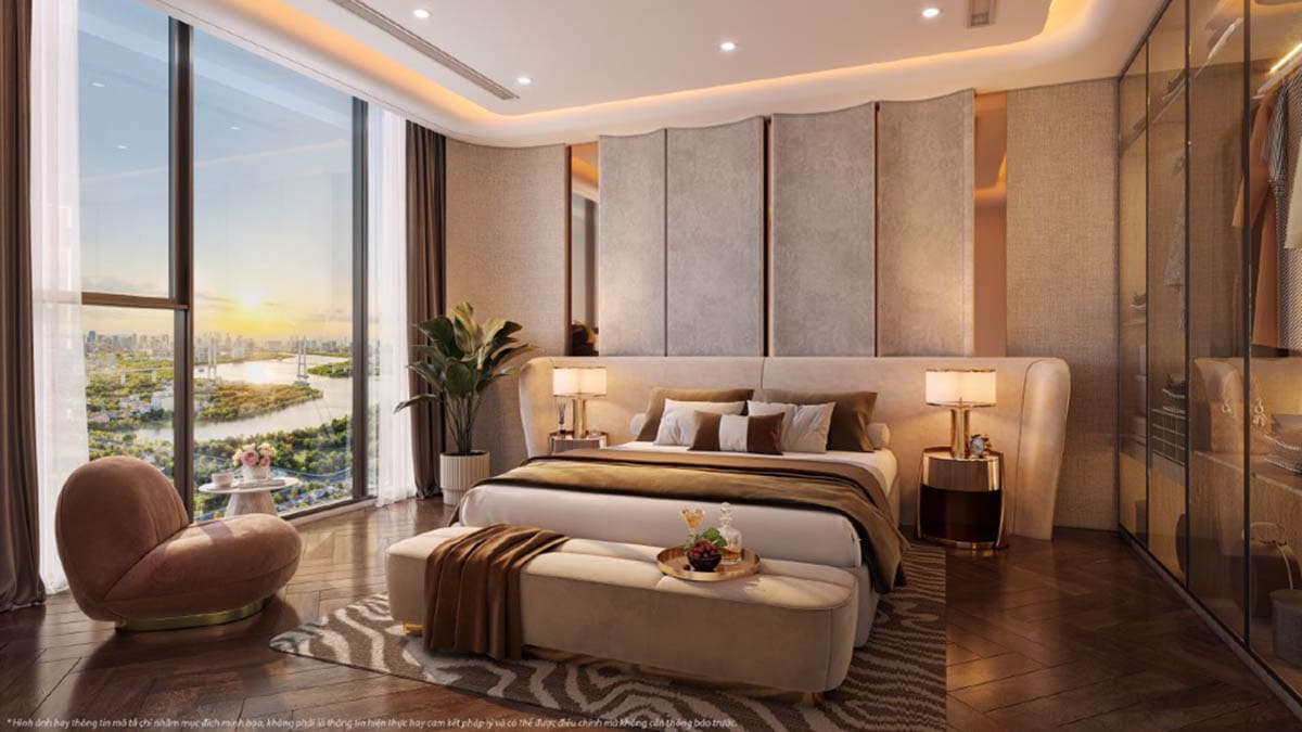 Phòng ngủ căn hộ mẫu Vlasta Premier