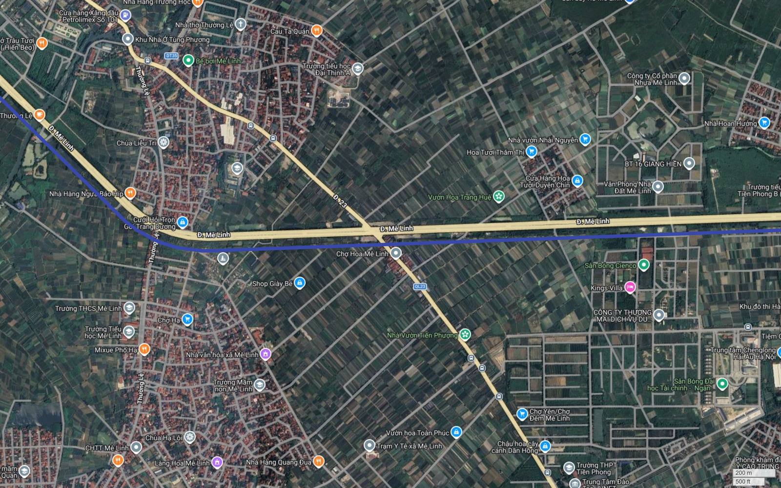 Khu vực Hạ Lôi Tiền Phong nơi tim tuyến metro số 9 Hà Nội cắt tim tuyến số 14 trong cùng bộ hồ sơ hướng tuyến
